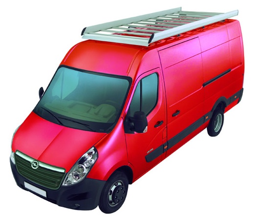 Dachgepäckträger aus Aluminium für Nissan NV400, Bj. ab 2010, Radstand 3182mm, Gesamtlänge 5048mm, Frontantrieb, Normaldach, L1/H1, inkl. Befestigungsschienen