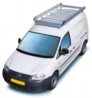 Dachgepäckträger aus Aluminium für Volkswagen Caddy Maxi, Bj. ab 2008, Radstand 3002mm, Normaldach, ohne Dachklappe, mit Hecktüren