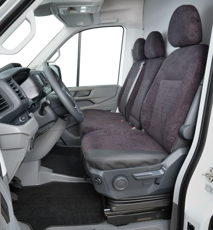 Sitzbezug für Volkswagen Crafter Doppelkabine Kastenwagen Plus, Bj. ab 2017, aus Stoff, Viererbank 2. Reihe