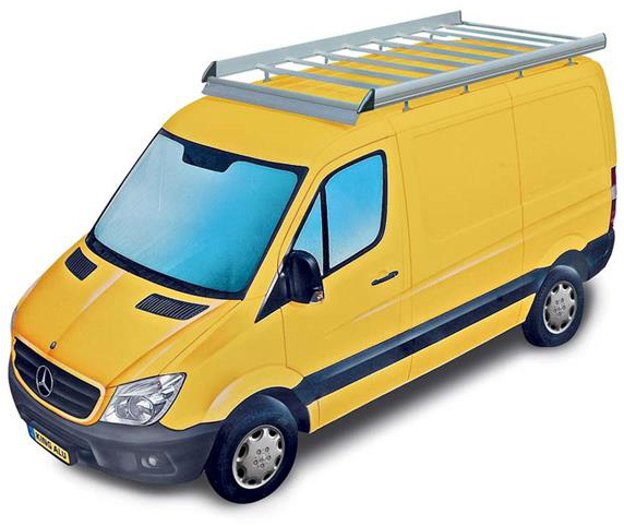 Dachgepäckträger aus Aluminium für Mercedes-Benz Sprinter, Bj. ab 2018, Radstand 3665mm, Heckantrieb, Normaldach