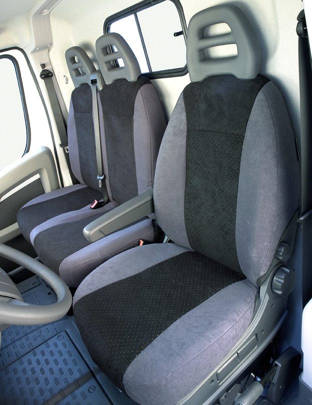 Sitzbezug für Citroen Jumper Doppelkabine (Pritschenwagen), Bj. ab 2006, Alcanta, Viererbank 2. Reihe