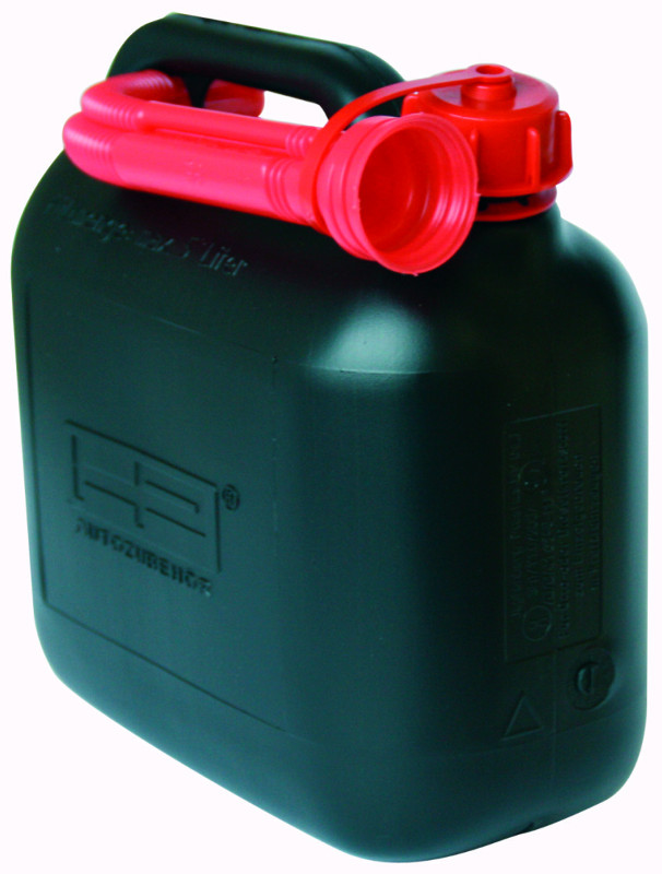 Benzinkanister, 5 Liter, Kunststoff, schwarz