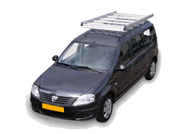 Dachgepäckträger aus Aluminium für Dacia Logan Express, Bj. 2008-2012, Radstand 2905mm, ohne Dachreling