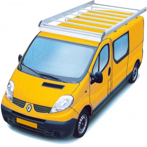 Dachgepäckträger aus Aluminium für Renault Trafic, Bj. 2001-2014, Radstand 3098mm, Normaldach, L1/H1, mit Hecktüren