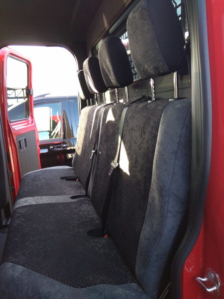 Sitzbezug für Mercedes-Benz Sprinter Doppelkabine (Pritschenwagen), Bj. ab 2018, Alcanta, Viererbank 2. Reihe