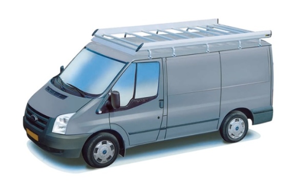 Dachgepäckträger aus Aluminium für Ford Transit, Bj. 2000-2014, Radstand 2933mm, Mittelhochdach