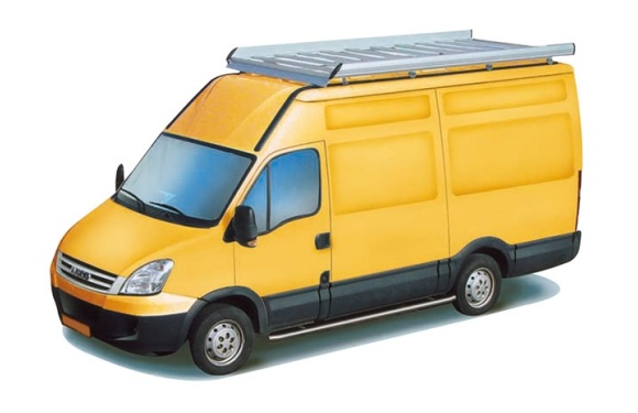 Dachgepäckträger aus Aluminium für Iveco Daily, Bj. 2000-2014, Radstand 3000Lmm, Laderaumvolumen 8,3m³