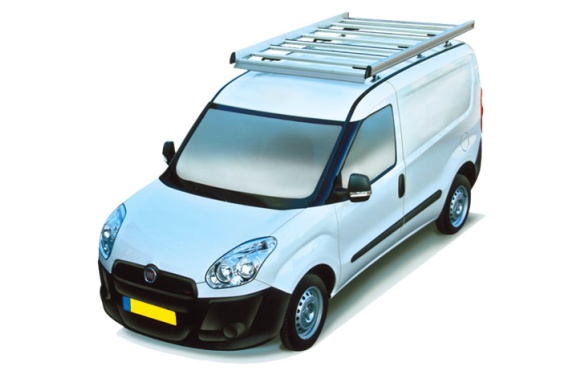 Dachgepäckträger aus Aluminium für Fiat Doblo, Bj. 2010-2022, Radstand 2755mm, Normaldach, mit Heckklappe