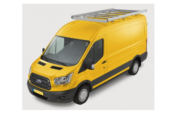 Dachgepäckträger aus Aluminium für Ford Transit, Bj. ab 2014, Radstand 3300mm, Mittelhochdach, L2H2