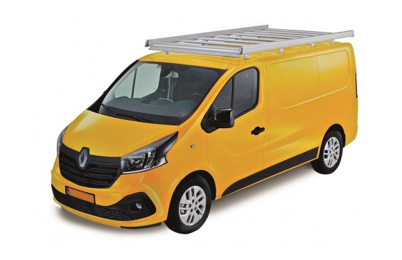 Dachgepäckträger aus Aluminium für Renault Trafic, Bj. ab 2014, Radstand 3498mm, Normaldach, L2/H1, mit Hecktüren