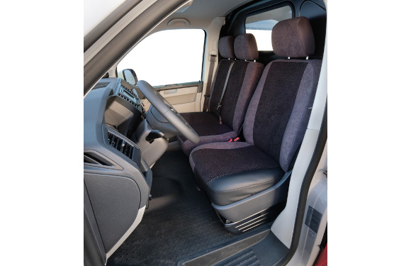 Sitzbezug für Volkswagen T6.1 Transporter & Caravelle, Bj. ab 2019, Alcanta, Doppelbank vorn, ohne Seitenairbag
