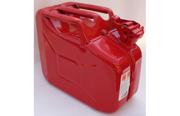 Benzinkanister, 10 Liter, Metall, feuerrot