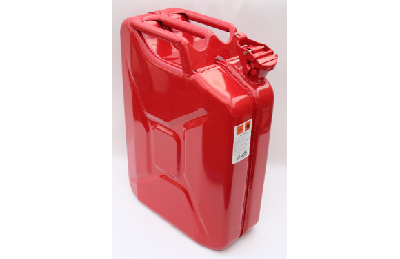 Benzinkanister, 20 Liter, Metall, feuerrot