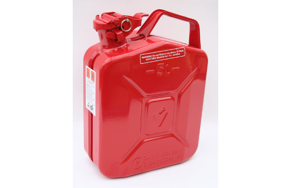 Benzinkanister, 5 Liter, Metall, feuerrot