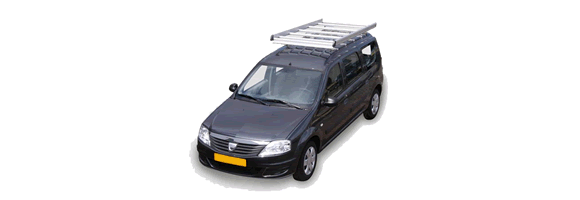 Dachgepäckträger aus Aluminium für Dacia Logan Express, Bj. 2008-2012, Radstand 2905mm, ohne Dachreling