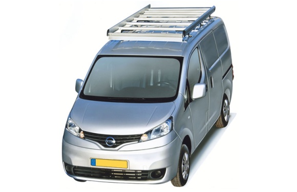 Dachgepäckträger aus Aluminium für Nissan NV200, Bj. ab 2009, Radstand 2725mm, Normaldach, mit Hecktüren