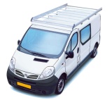Dachgepäckträger aus Aluminium für Nissan Primastar, Bj. 2003-2015, Radstand 3098mm, Normaldach, L1/H1, mit Heckklappe