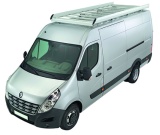 Dachgepäckträger aus Aluminium für Renault Master, Bj. ab 2010, Radstand 3682mm, Gesamtlänge 5548mm, Frontantrieb, Hochdach, L2/H2, inkl. Befestigungsschienen