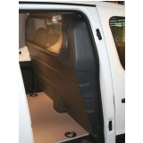 Trennwand mit Fenster für Citroen Berlingo, Bj. 2008-2018, mit Schiebetür rechts, aus ABS-Kunststoff stoffbezogen