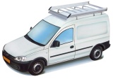 Dachgepäckträger aus Aluminium für Opel Combo, Bj. 2002-2011, Radstand 2716mm, Normaldach, mit Hecktüren